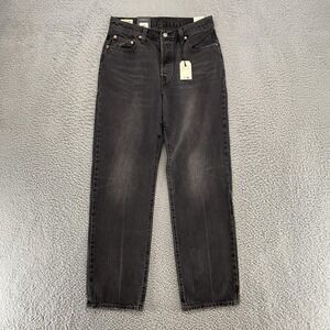 Levis 501 90s Jeans Womens 28x32 Gray Dark Wash Relaxed Straight Button Fly